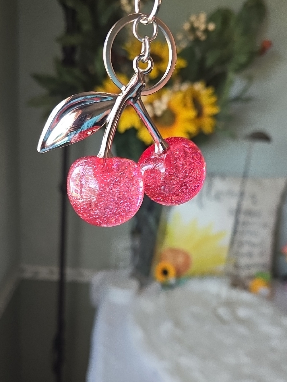 NWOT cherry Keychain Purse Charm